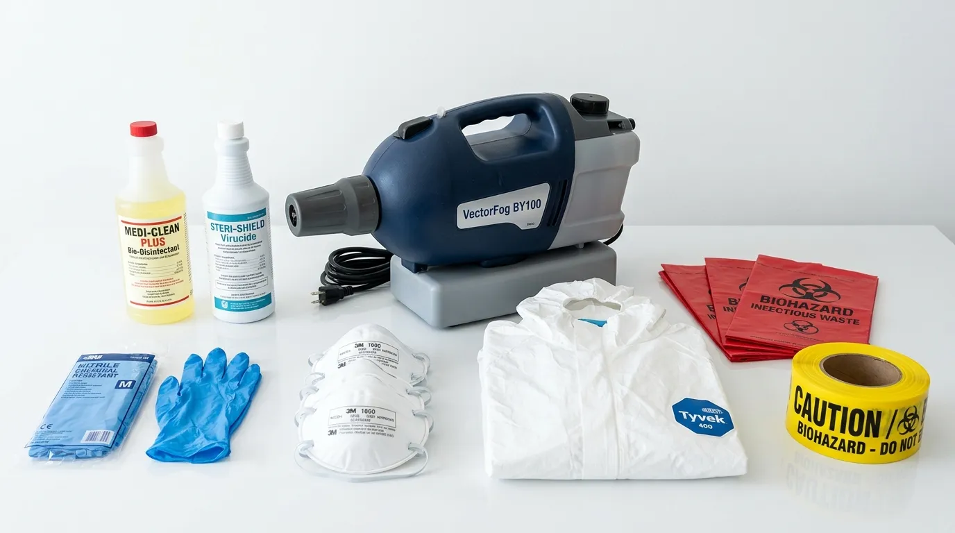 Professional biohazard remediation crew working in Edgewater